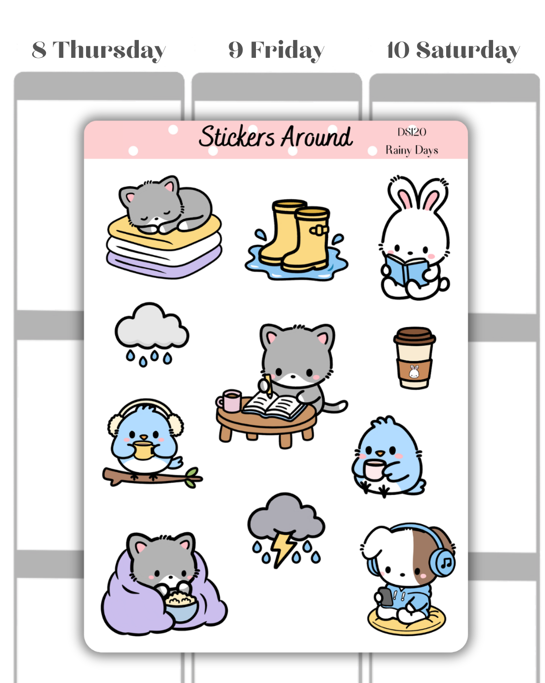 Rainy Days Decorative Sticker Sheet #1