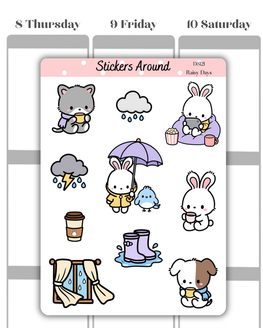 Rainy Days Decorative Sticker Sheet 