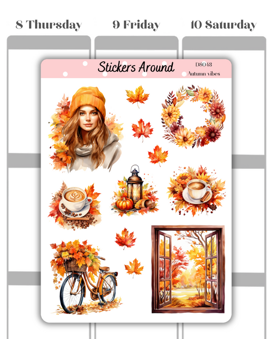 autumn vibes decorative planner sticker