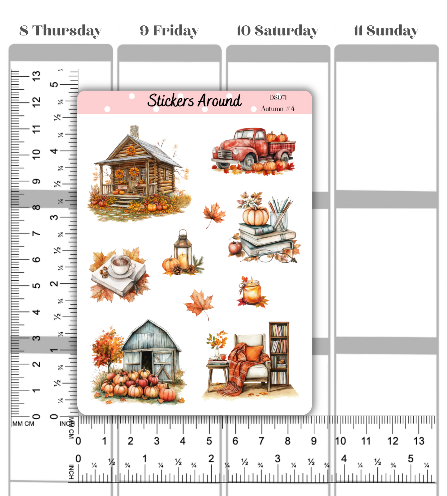 Cozy Autumn/Fall Decorative Sticker Sheet