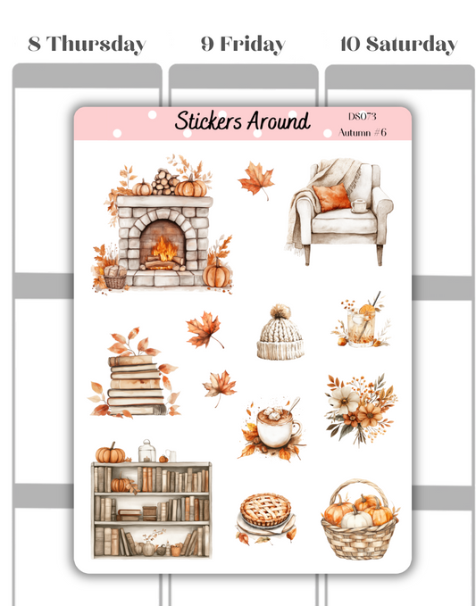 Cozy Autumn/Fall Decorative Sticker Sheet