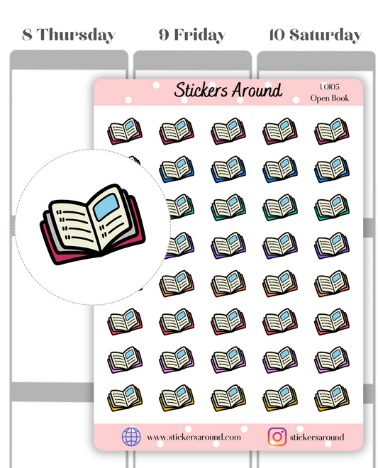 open book planner sticker icon