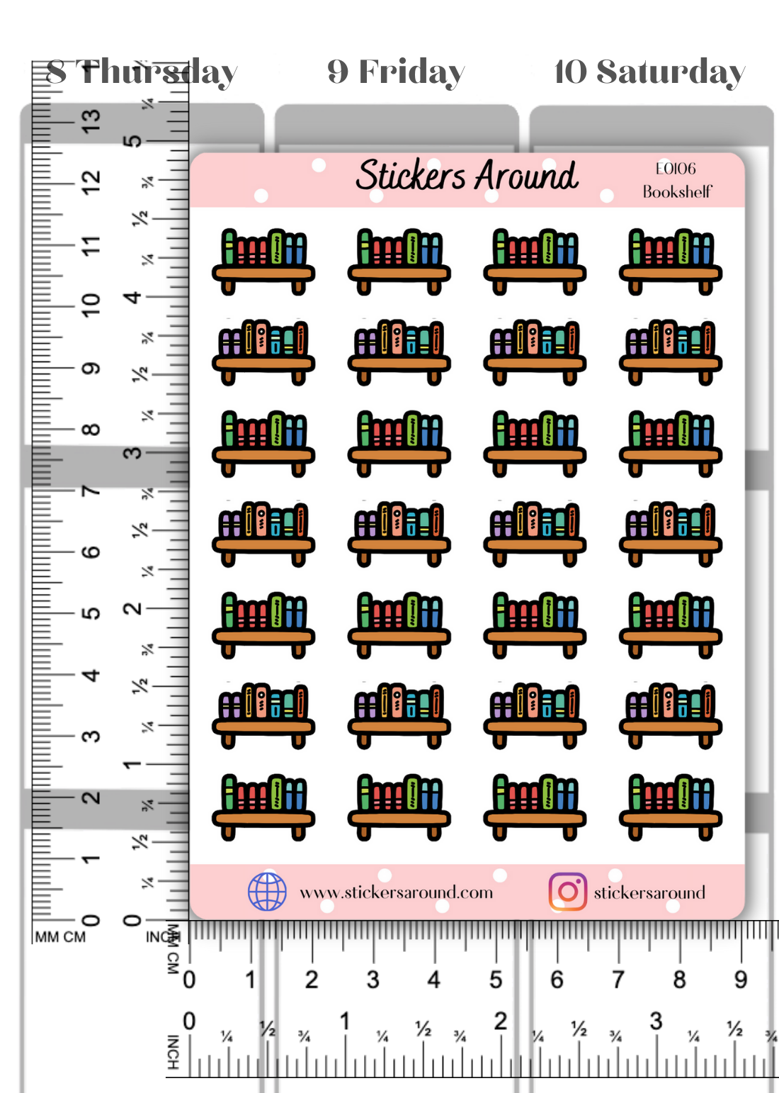 Bookshelf Icon Planner Sticker