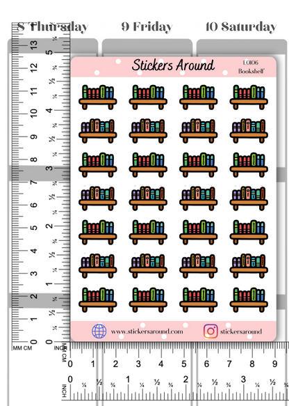 Bookshelf Icon Planner Sticker