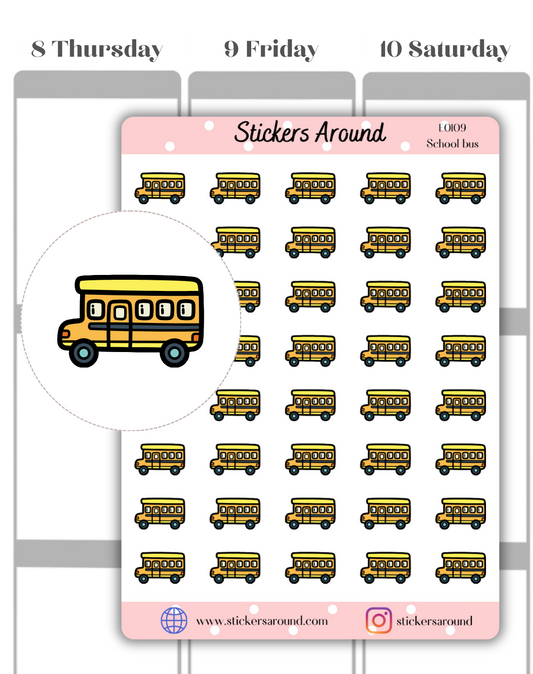 school bus planner sticker