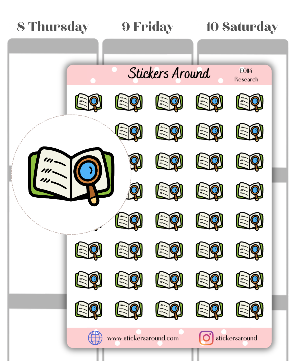 Research Explorer Sticker Research Icon Planner Sticker – Stickers Around