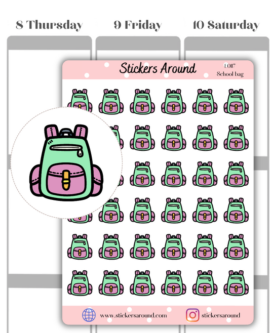 School Bag Icon Planner Sticker