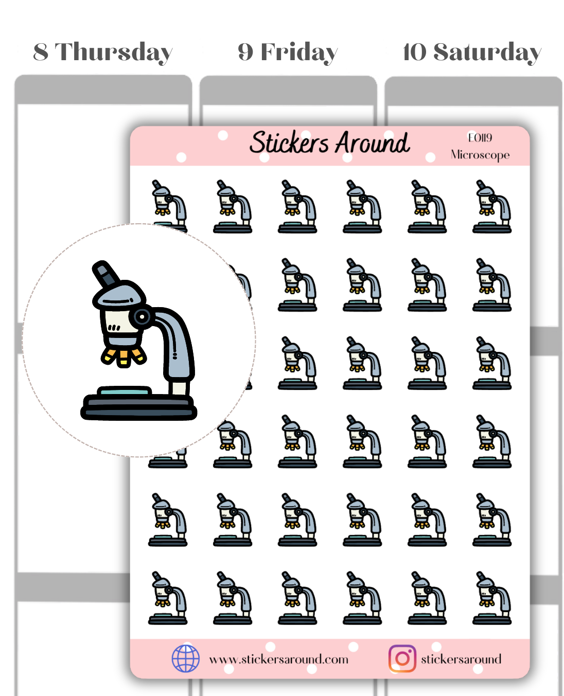 Microscope Room Sticker Microscope Icon Planner Sticker – Stickers Around