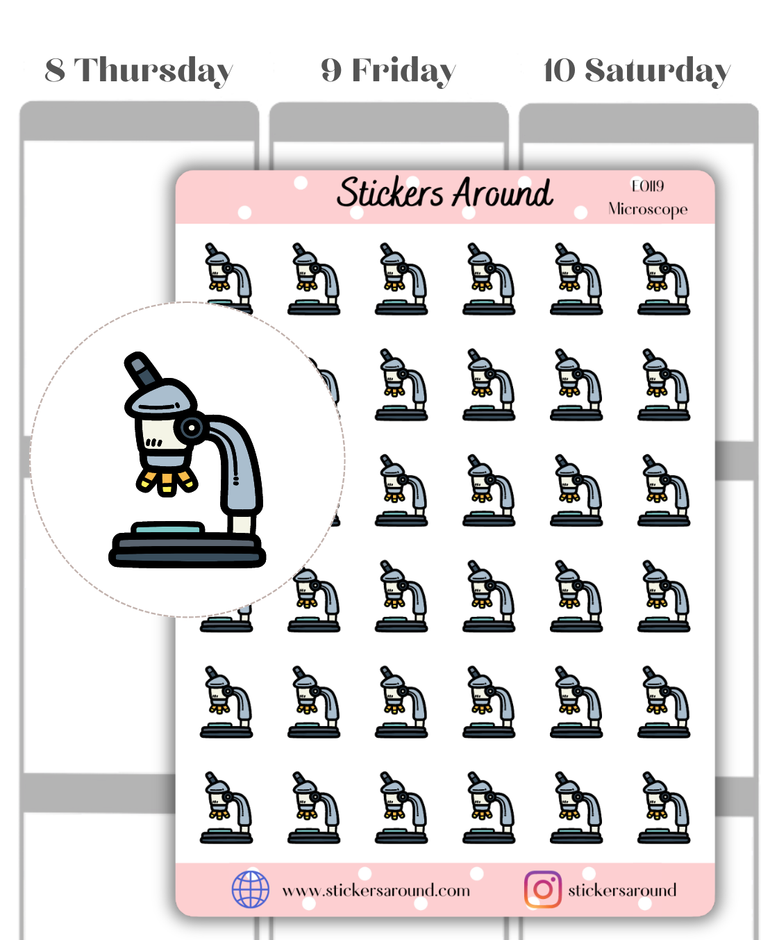 Microscope Icon Planner Sticker