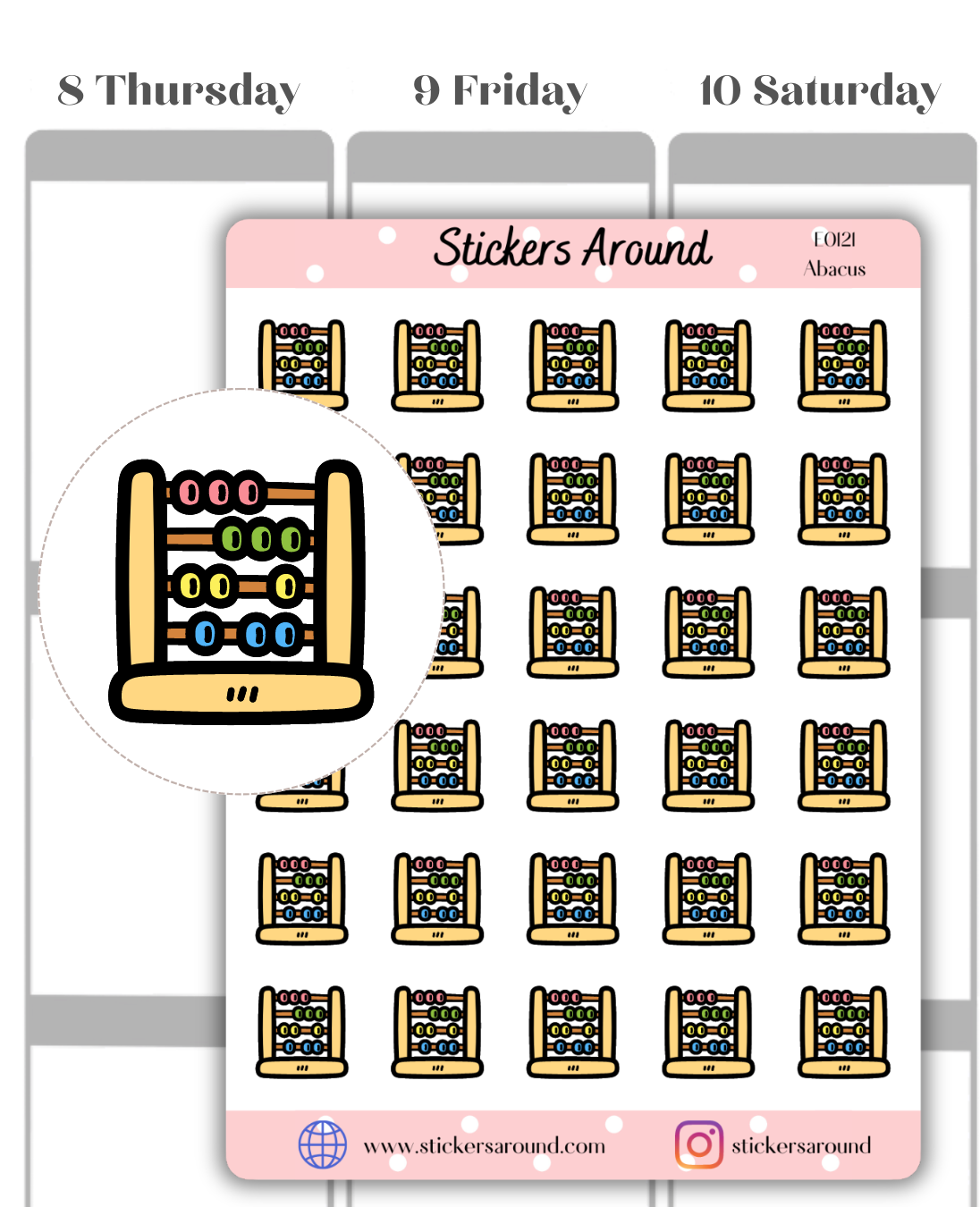 Abacus Icon Planner Sticker