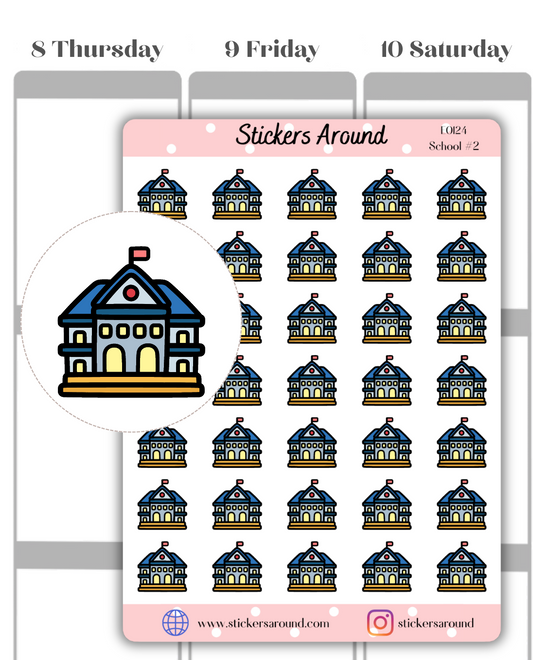 School Building Icon Planner Sticker