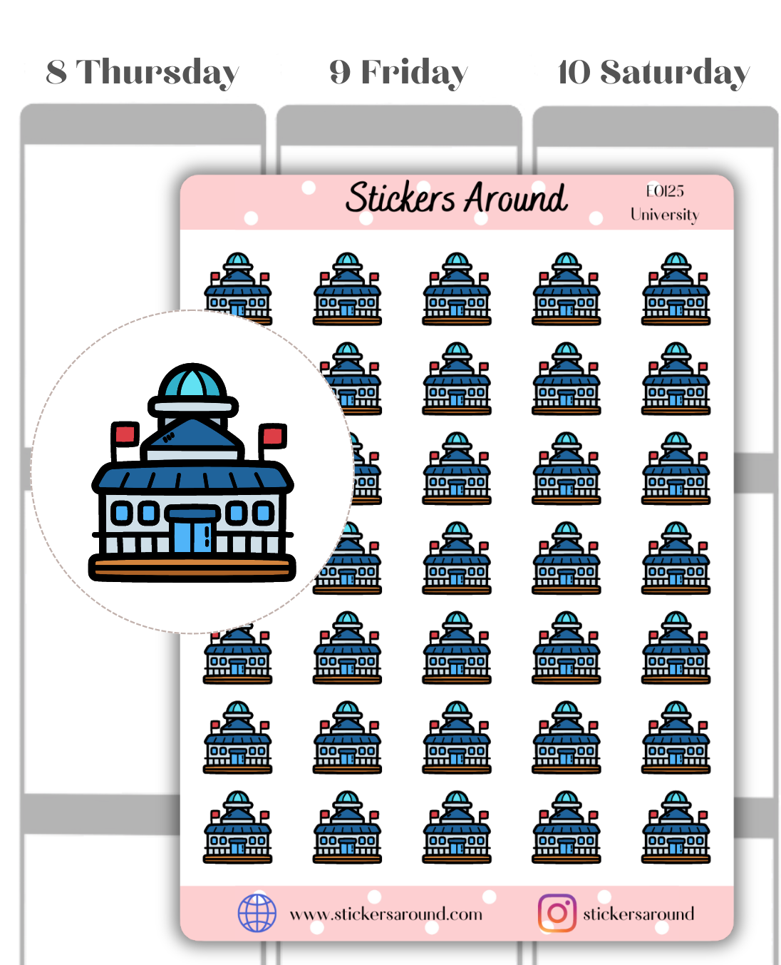 Primary Health Unit Building Sticker University Building Icon Planner Sticker – Stickers Around