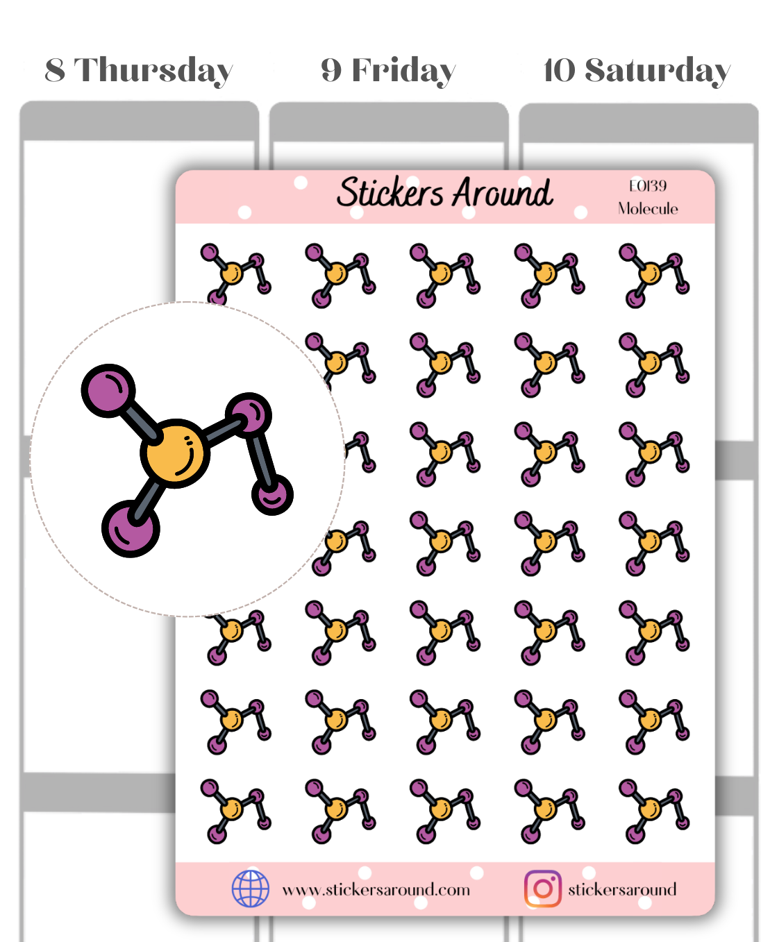 Molecule Icon Planner Sticker