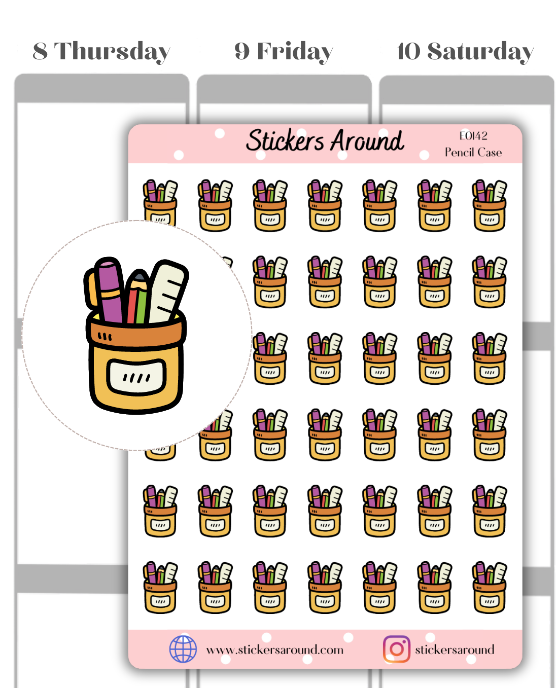 Pencil Case Icon Planner Sticker