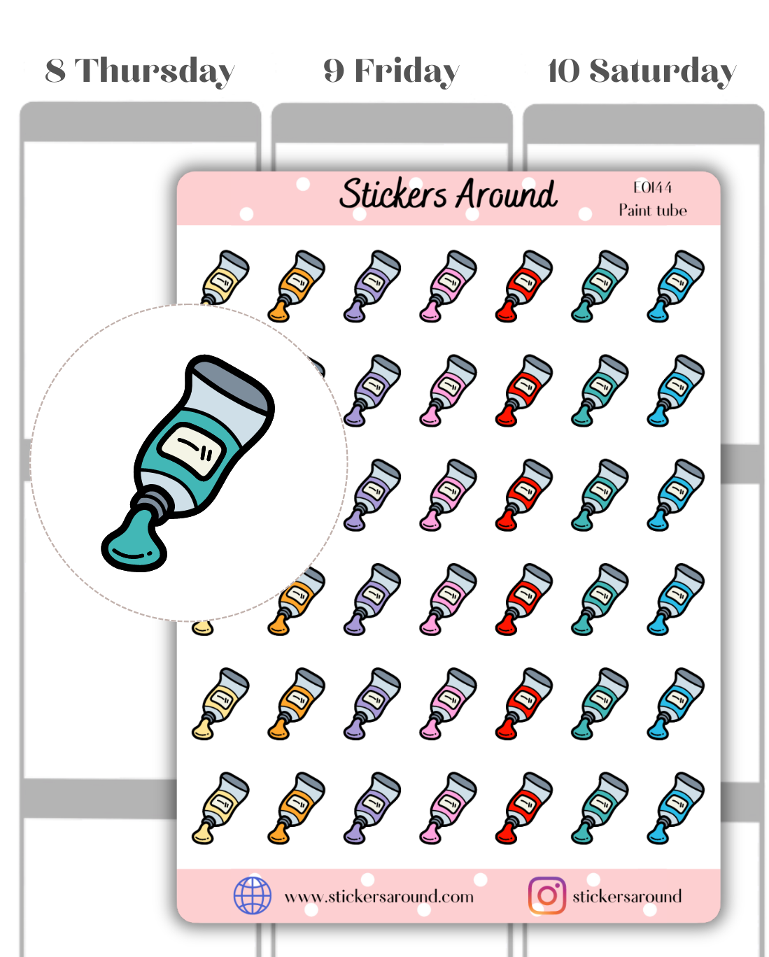 Tube Sticker Paint Tube Icon Planner Sticker – Stickers Around