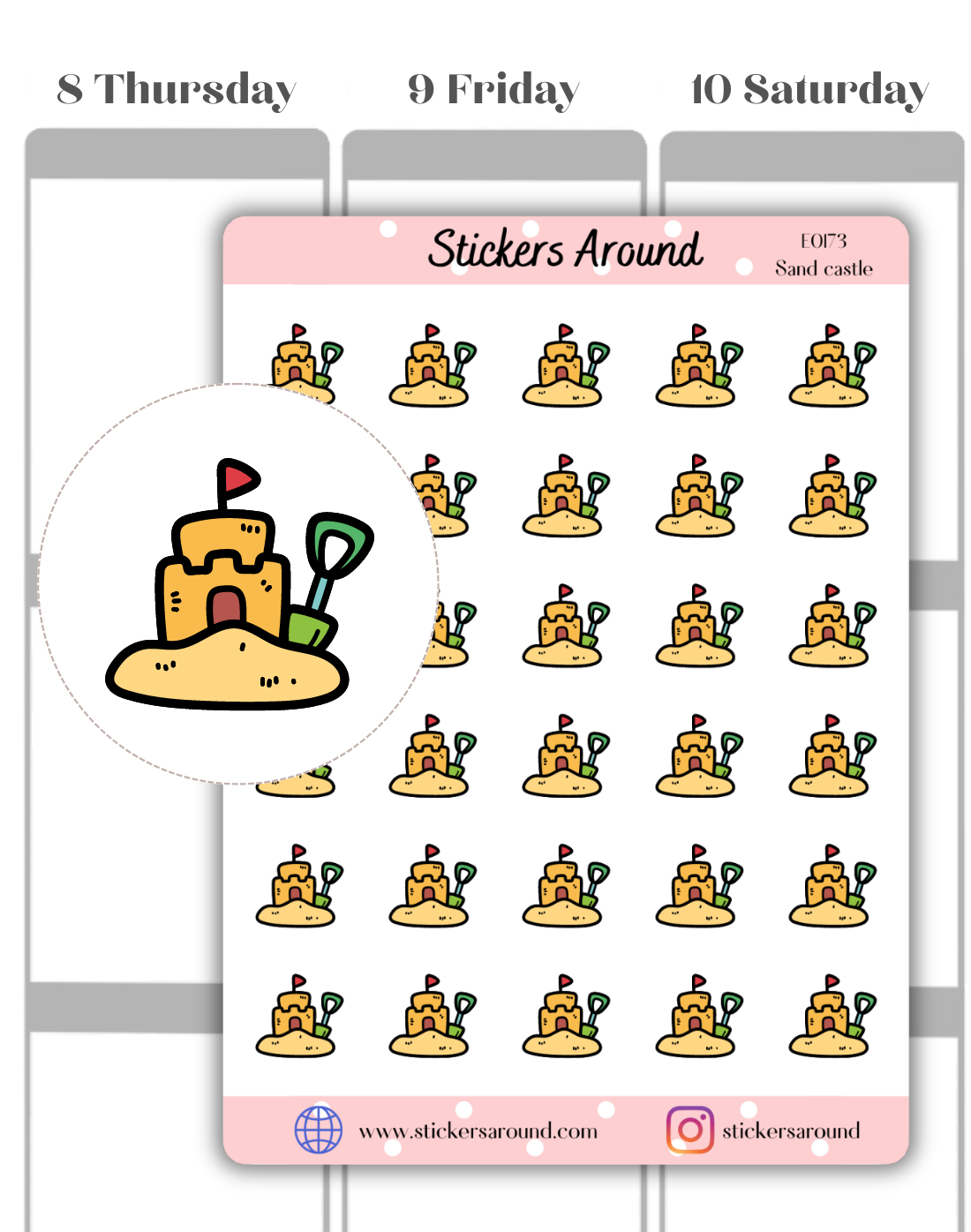 Sand Kindom Sticker Sand Castle Icon Planner Sticker – Stickers Around