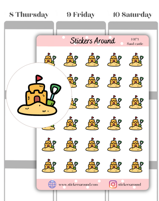 Sand Castle Icon Planner Sticker