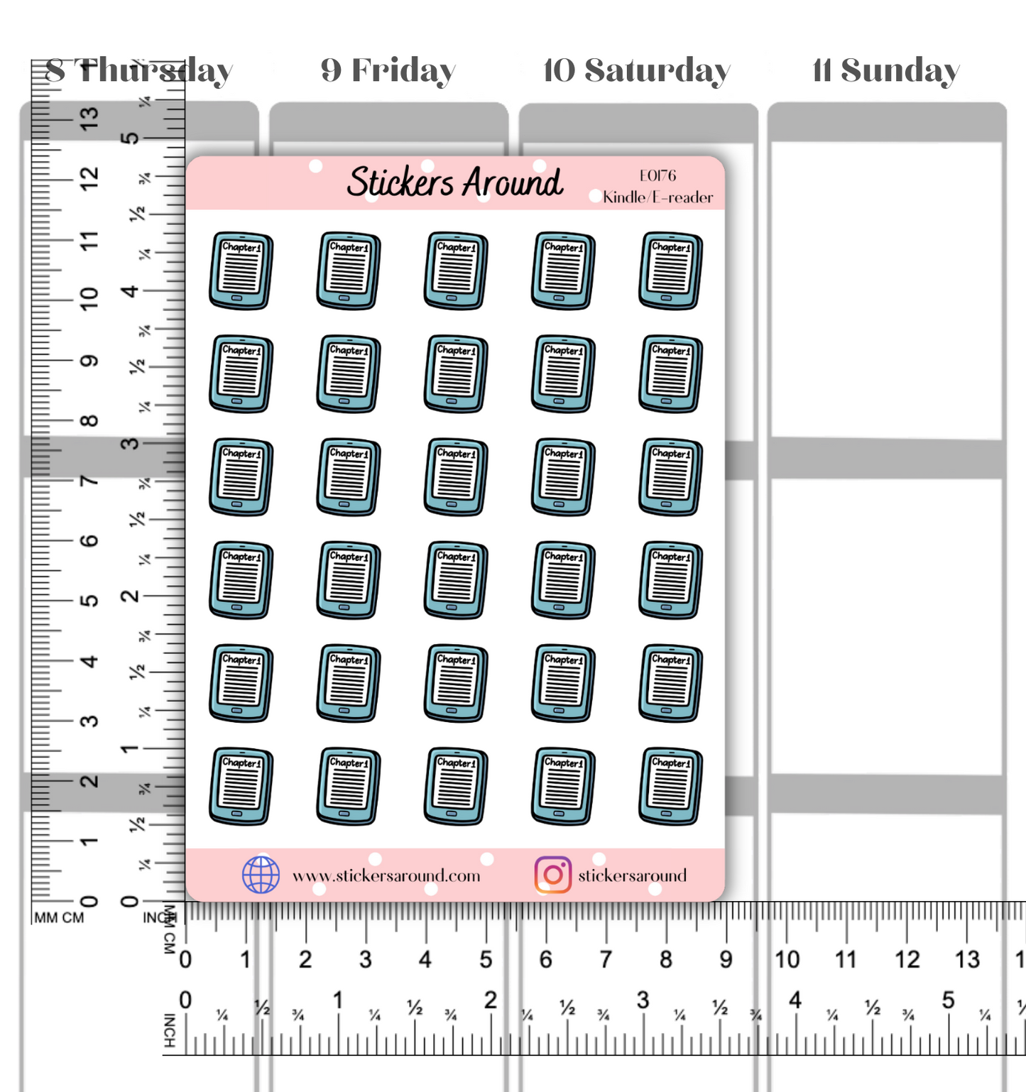 kindle E-Reader Icon Planner Sticker
