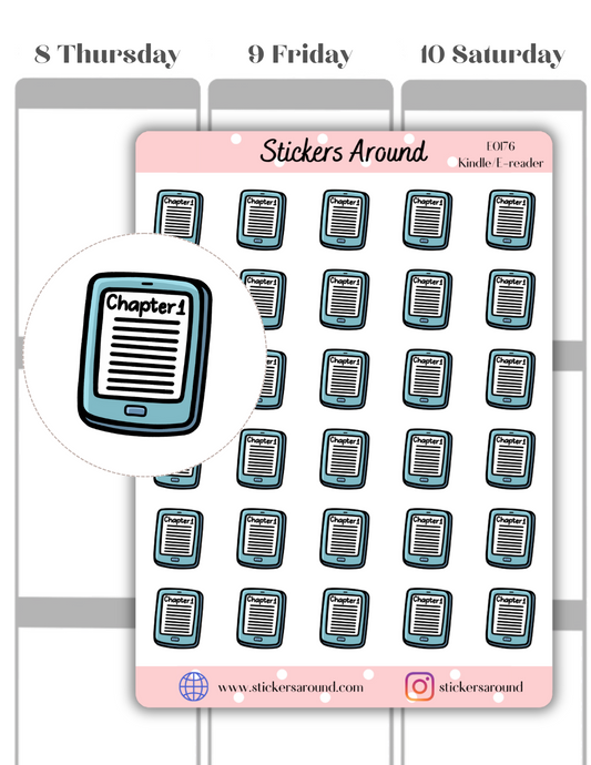 kindle E-Reader Icon Planner Sticker