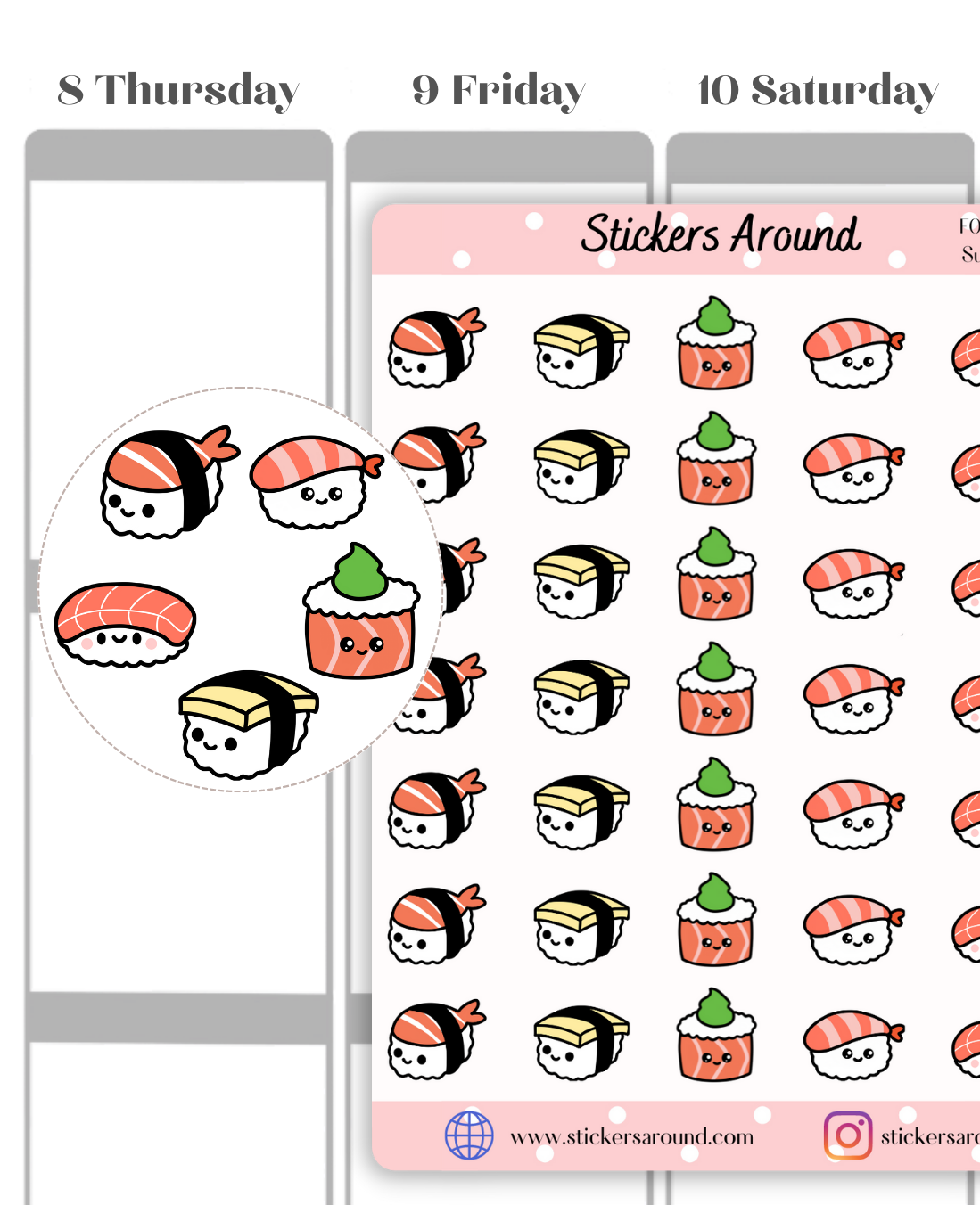 Cute Sushi Planner Sticker