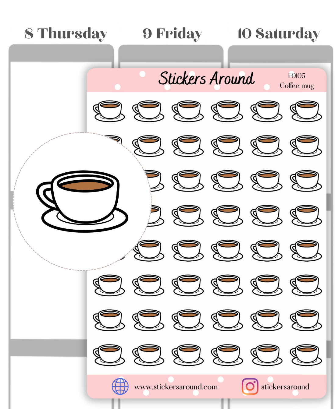 Coffee Mug Planner Sticker