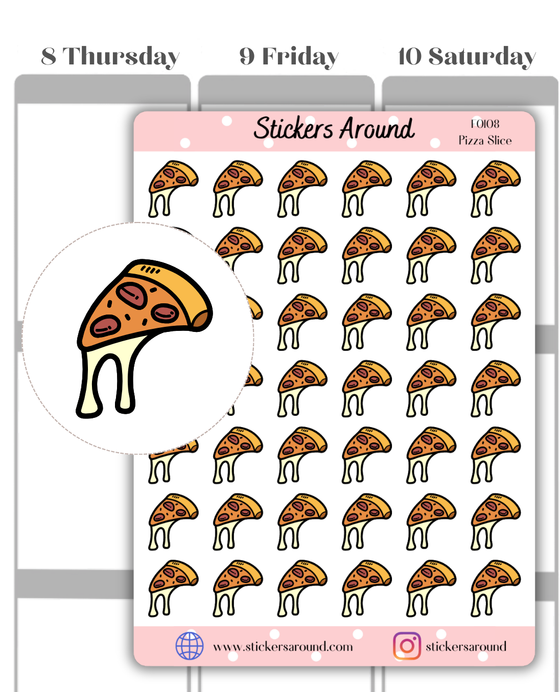 pizza slice planner sticker