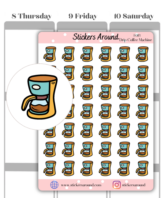 drip coffee machine planner sticker