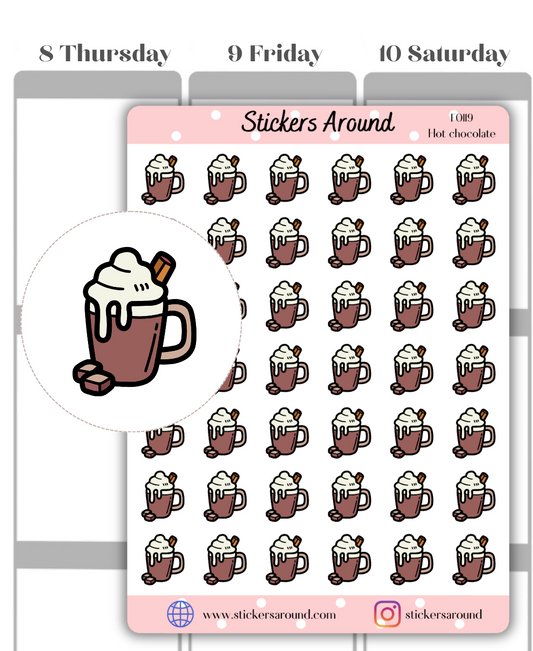 hot chocolate planner sticker