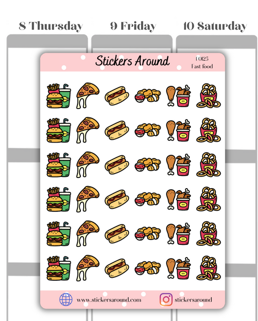 fast food planner sticker