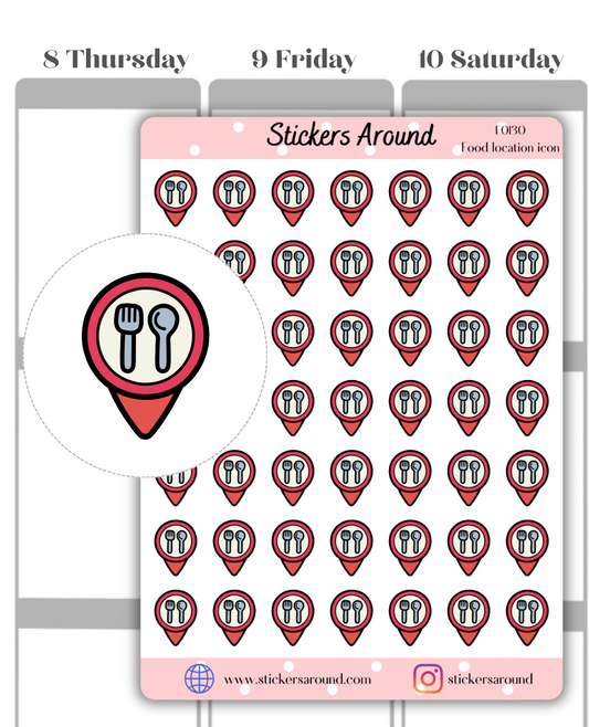 food location icon planner sticker