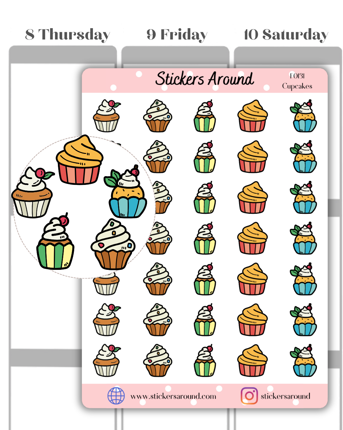cupcake planner sticker