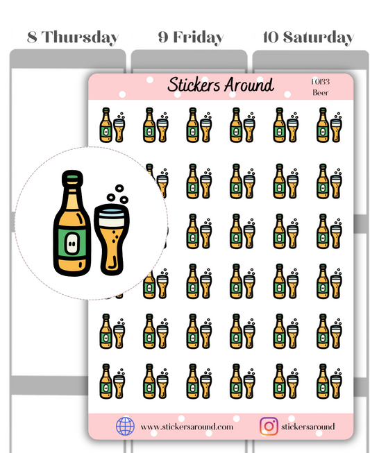 beer bottle planner sticker