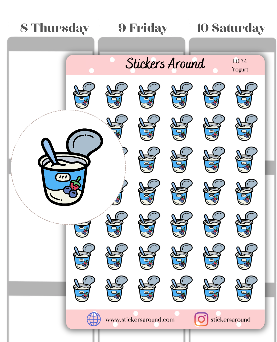 yogurt planner sticker