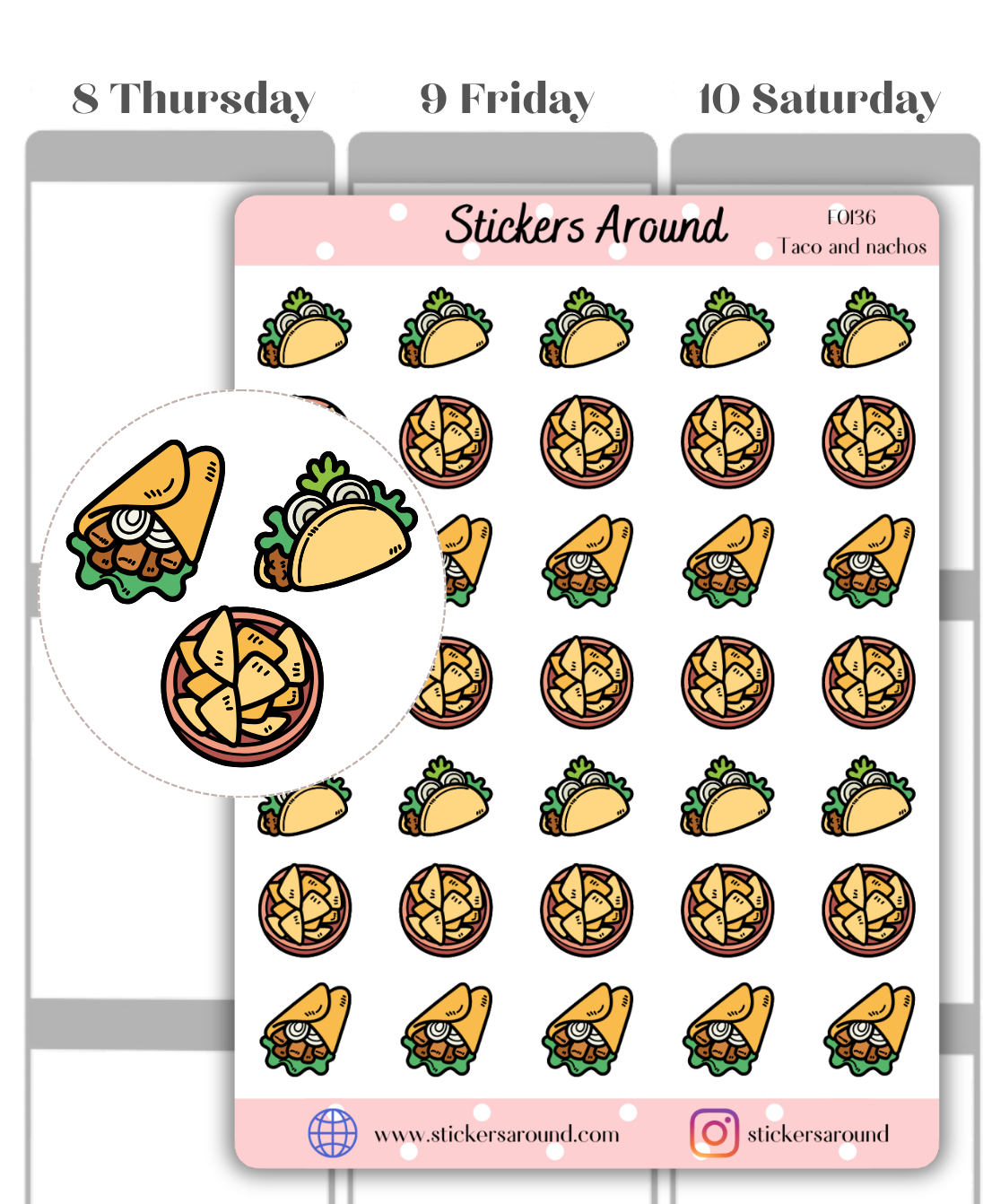 mexican food planner sticker