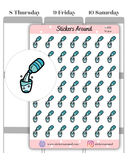 water bottle planner sticker