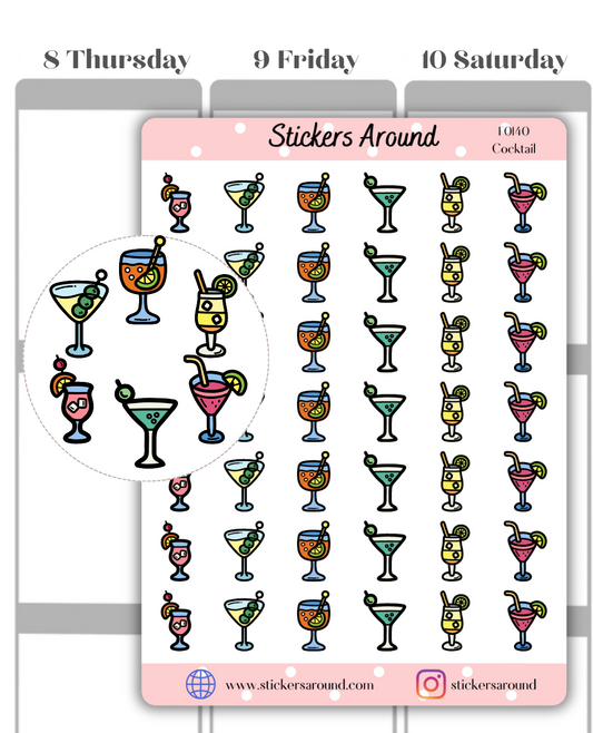 cocktail planner sticker\