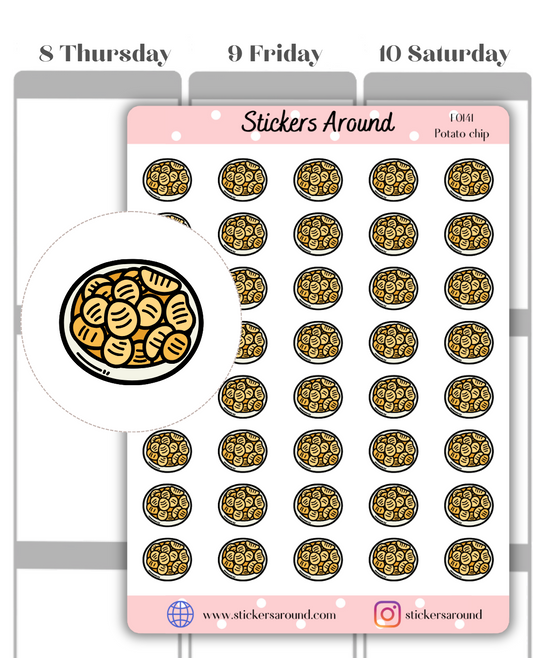 potato chips snack planner sticker