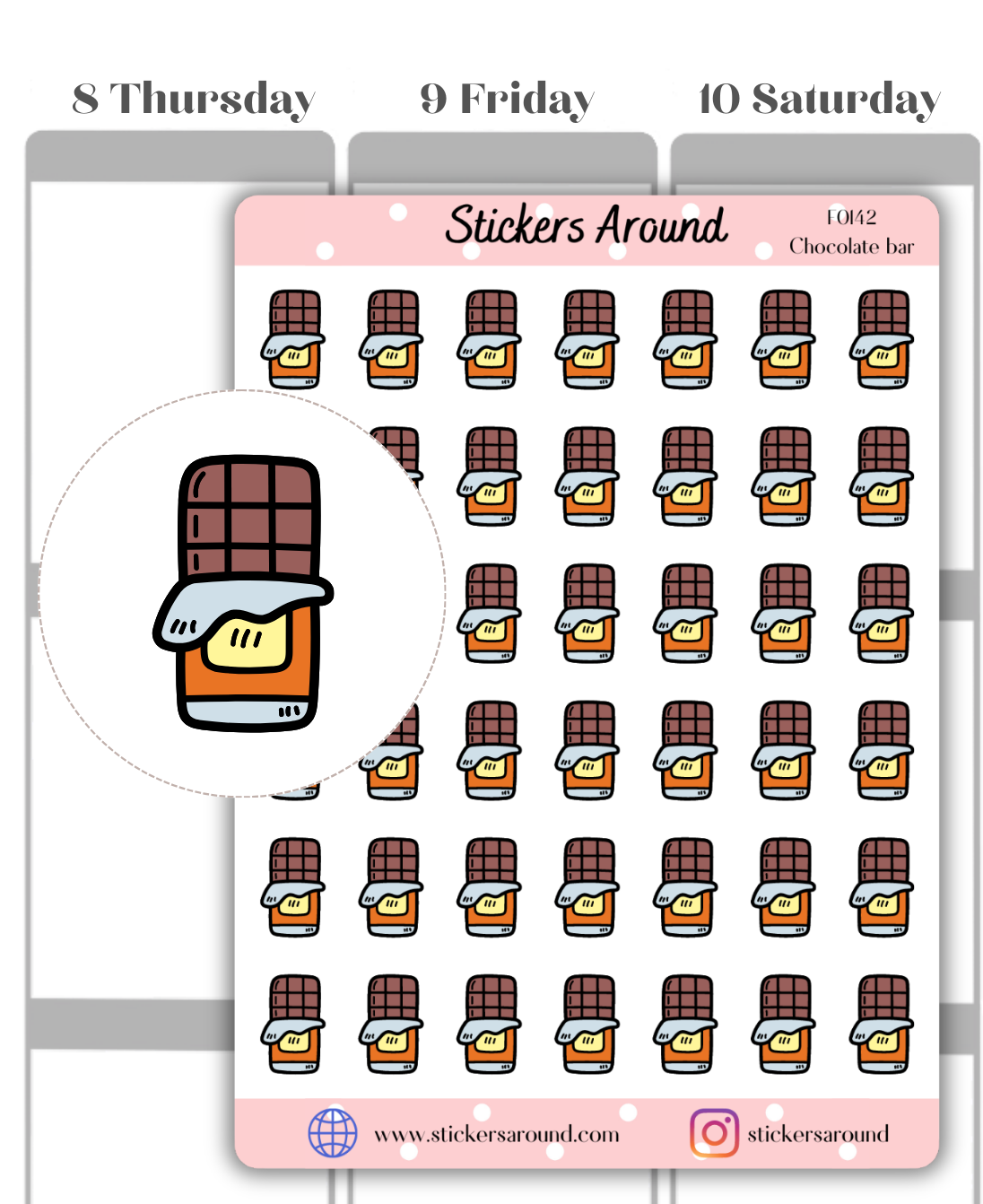 chocolate bar planner sticker