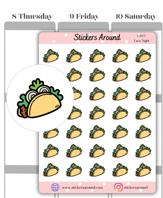 taco night planner sticker