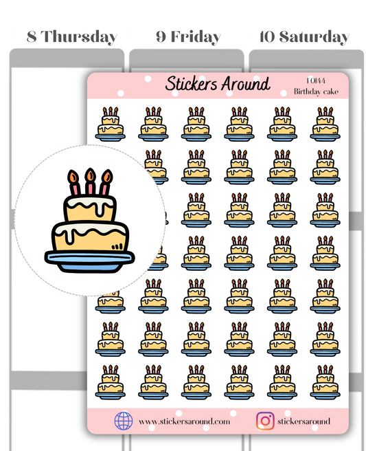 Birthday Cake Icon Planner Stickers