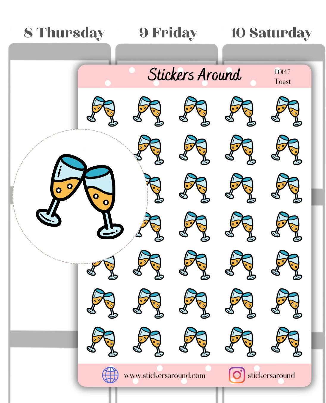 Toast Icon Planner Stickers
