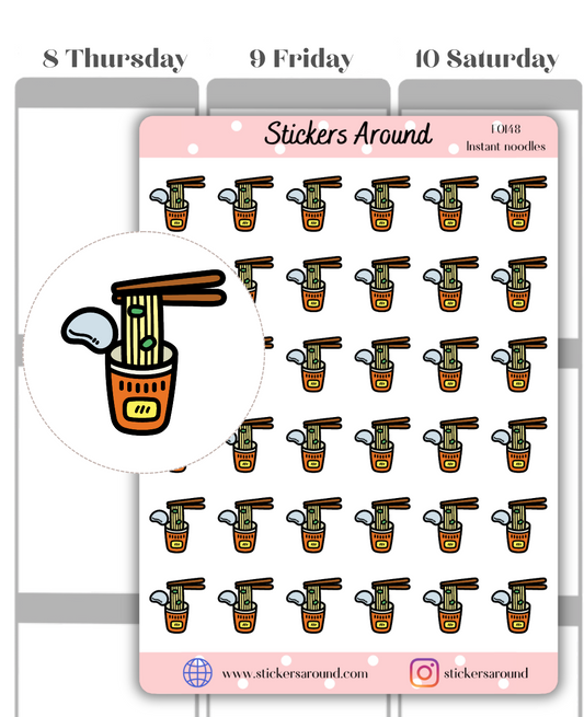 Instant Noodle Icon Planner Stickers