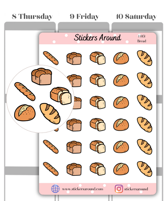 Bread Icon Planner Stickers