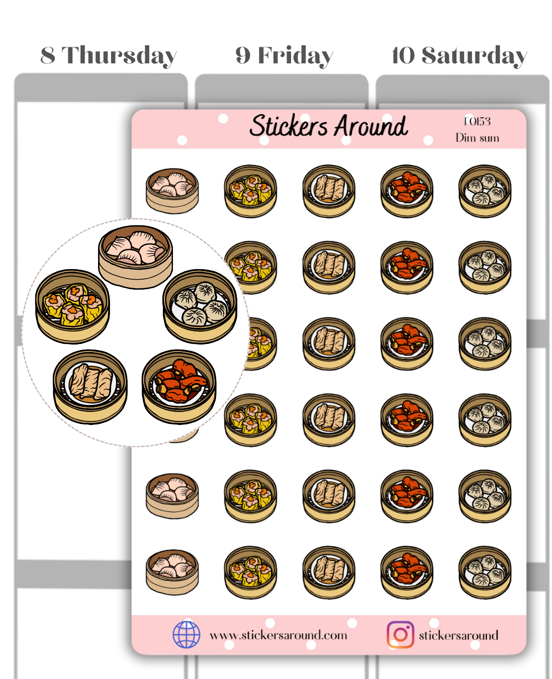 Dim Sum Icon Planner Stickers