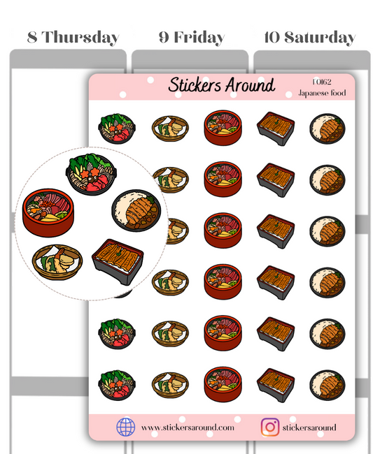 Japanese Food Icon Planner Stickers