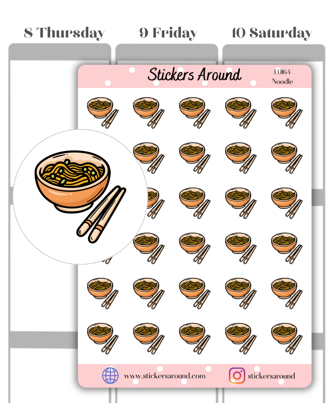 Noodle Icon Planner Stickers