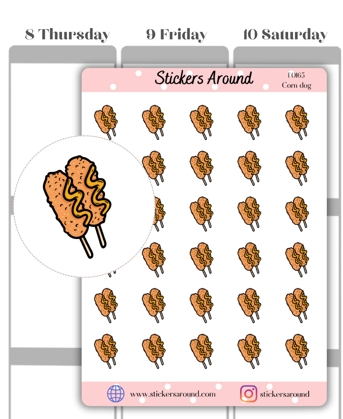 Corn Dog Icon Planner Stickers