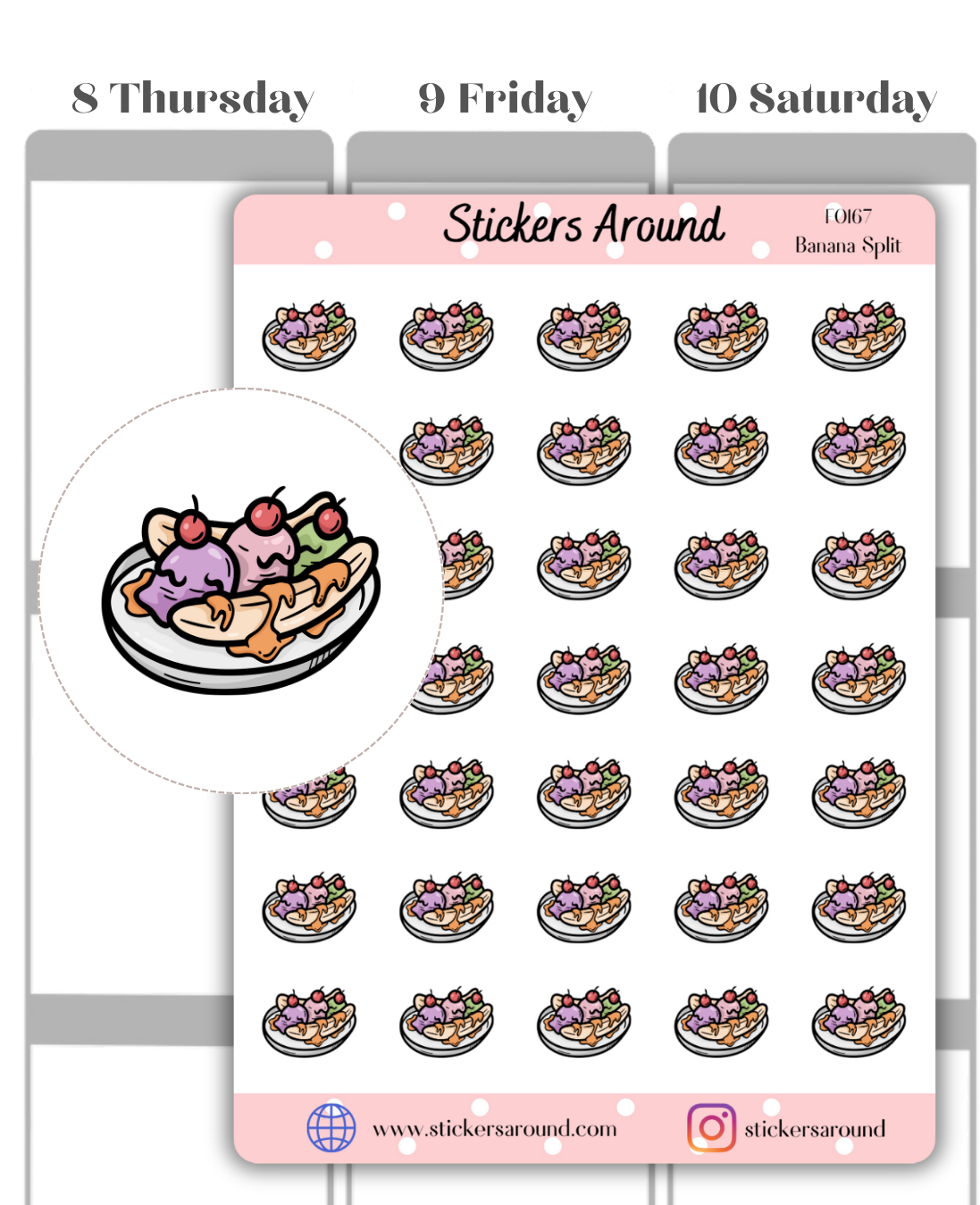 Banana Split Icon Planner Stickers