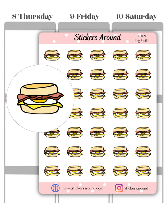 Egg Muffin Icon Planner Stickers