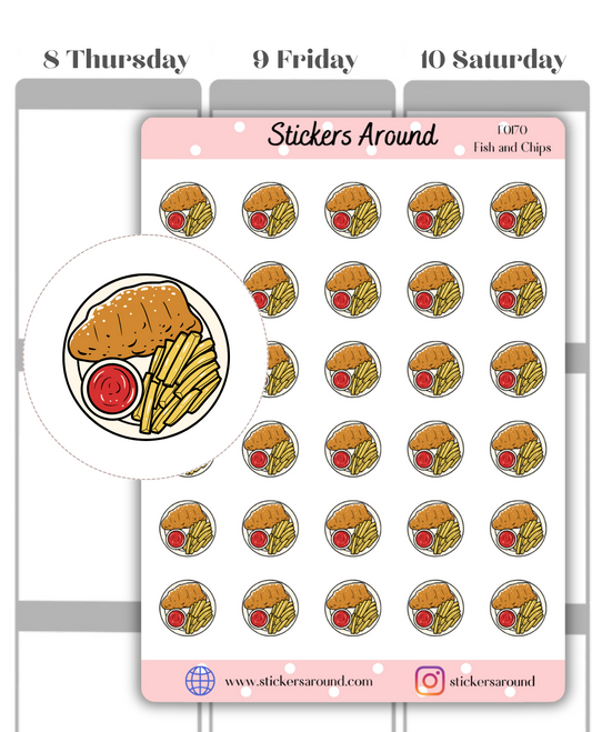 fish and chips planner sticker
